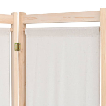 5-delt rumdeler creme 200 x 170 x 4 cm stof