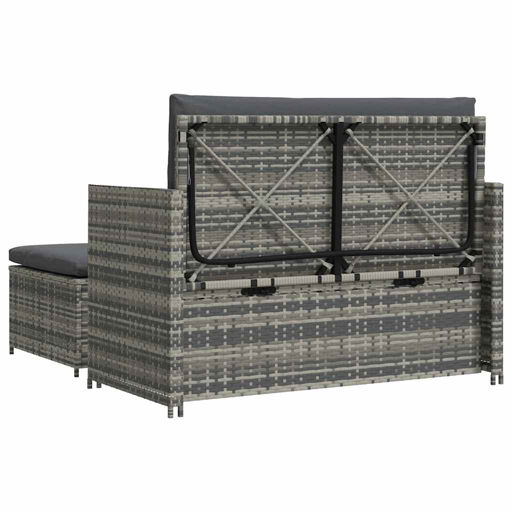 2-delt Have Lounge Sæt med Puder Poly Rattan Grey