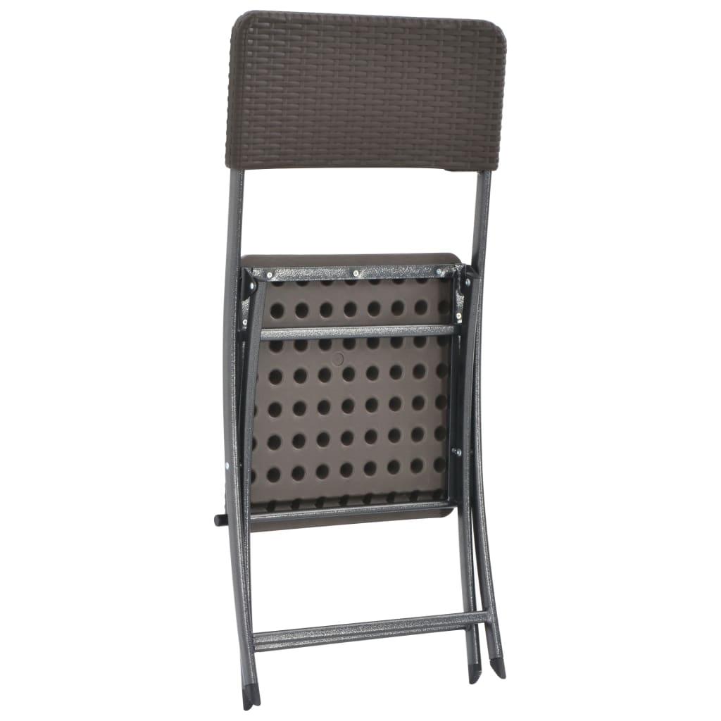 Klappbare Gartenstühle 2 Stk. HDPE und Stahl Braun