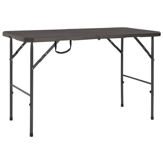 Gartentisch Klappbar Braun 120x60x74 cm HDPE Rattan-Optik