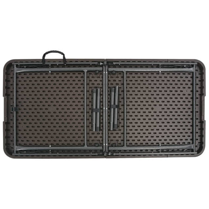Gartentisch Klappbar Braun 120x60x74 cm HDPE Rattan-Optik