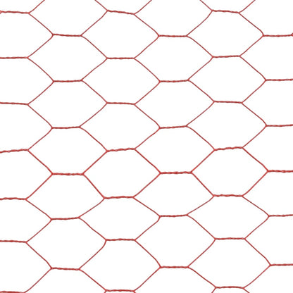 Drahtzaun Stahl mit PVC-Beschichtung 25x0,5 m Rot