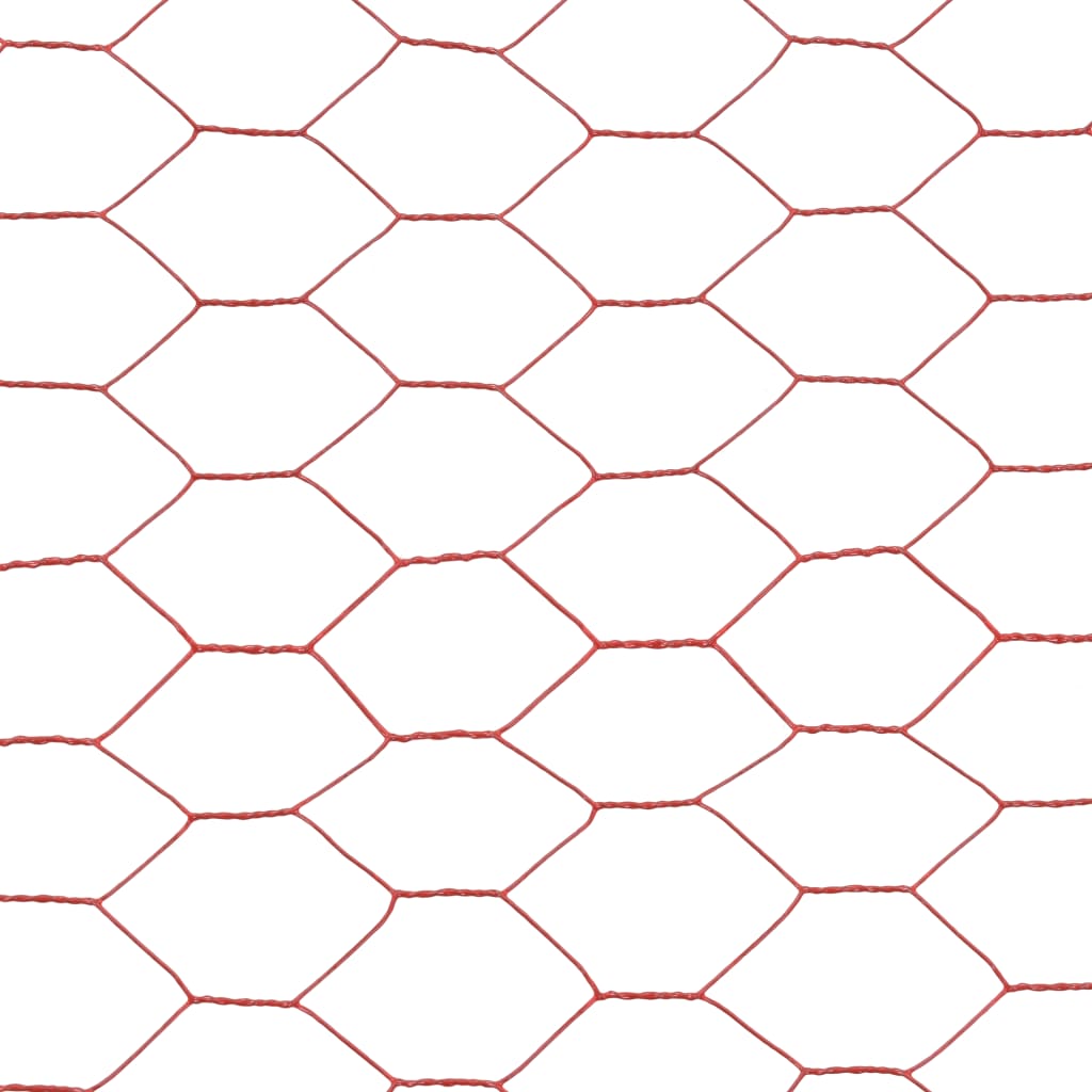 Drahtzaun Stahl mit PVC-Beschichtung 25x0,75 m Rot