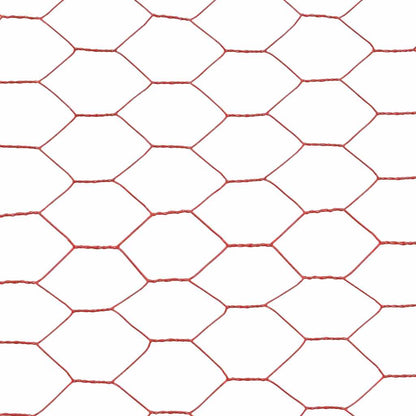 Drahtzaun Stahl mit PVC-Beschichtung 25x1,5 m Rot