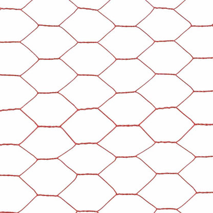 Drahtzaun Stahl mit PVC-Beschichtung 25x1,2 m Rot