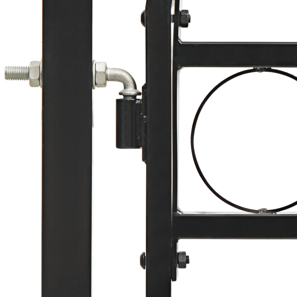 Hegnslåge Dobbeltfløjet Buet Topstål 400 x 200 cm Sort