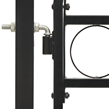 Hegnslåge Dobbeltfløjet Buet Topstål 400 x 200 cm Sort