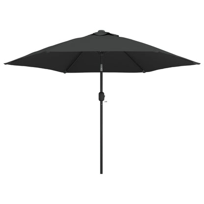 Sonnenschirm mit LED-Leuchten und Stahlmast 300 cm Anthrazit