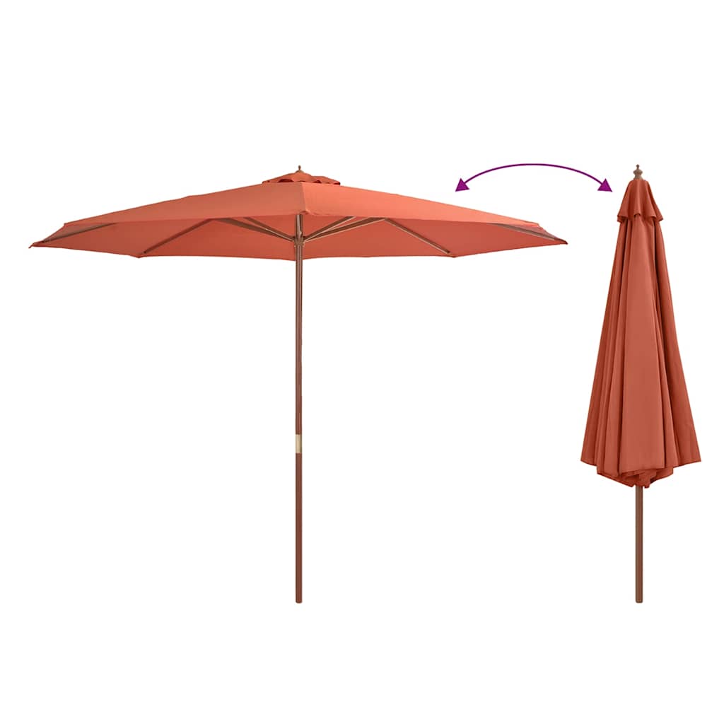 Sonnenschirm mit Holzmast 350 cm Terrakotta