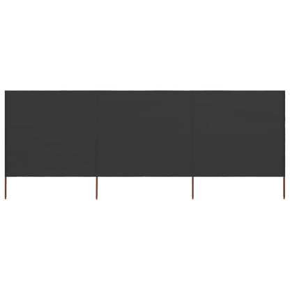 3-teiliges Windschutzgewebe 400 x 120 cm Anthrazit