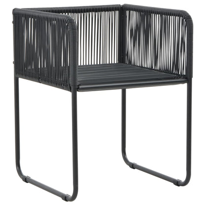 Gartenstühle 2 Stk. mit Polstern Poly Rattan Schwarz