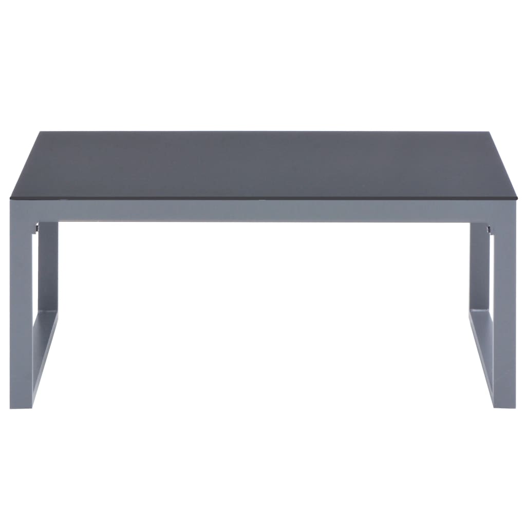 3-tlg. Garten-Lounge-Set mit Kissen Aluminium Schwarz