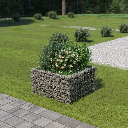 Gabionen-Hochbeet Verzinkter Stahl 90×90×50 cm