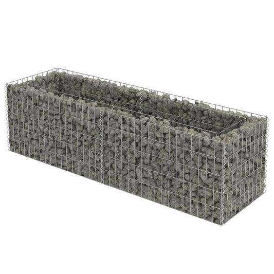 Gabionen-Hochbeet Verzinkter Stahl 180×50×50 cm