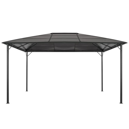Gartenpavillon mit Dach Aluminium 4×3×2,6 m Schwarz