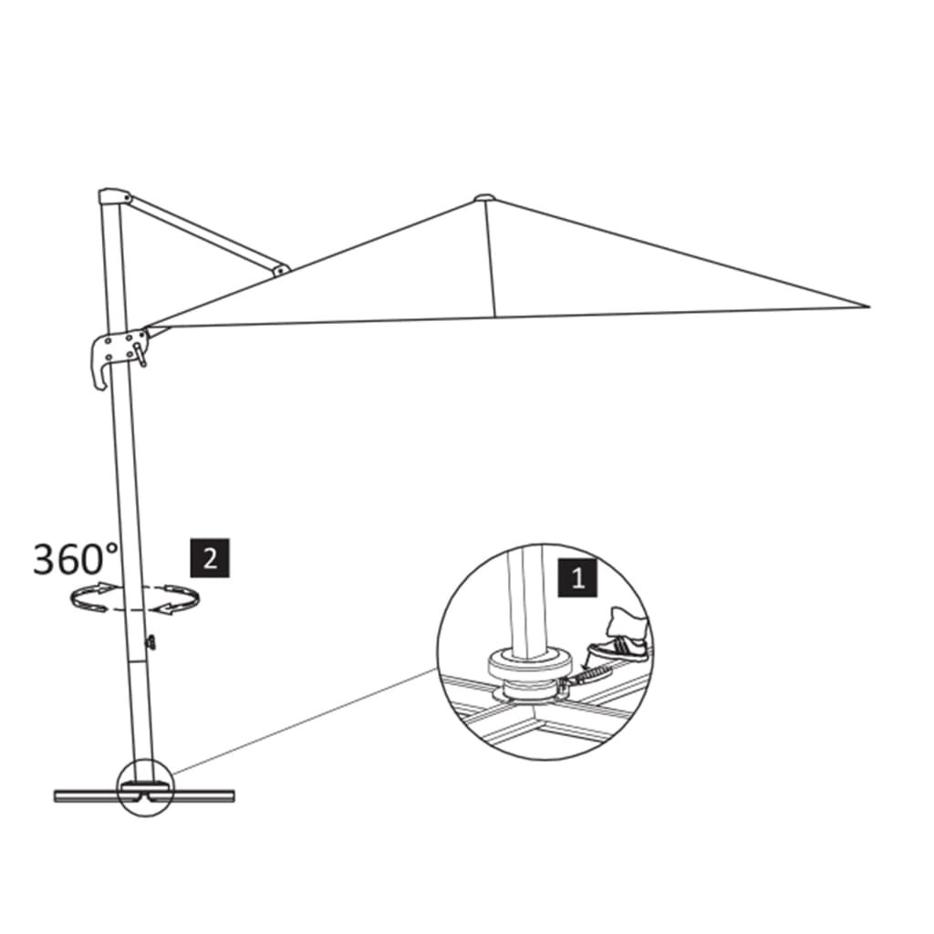 Ampelschirm mit Aluminiummast 400 x 300 cm Sand