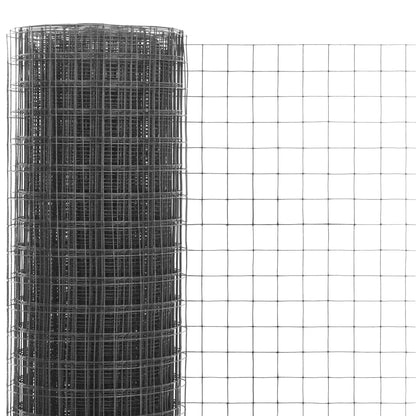 Drahtzaun Stahl mit PVC-Beschichtung 10x1 m Grau