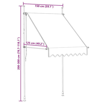 Einziehbare Markise Handbetrieben 150 cm Anthrazit