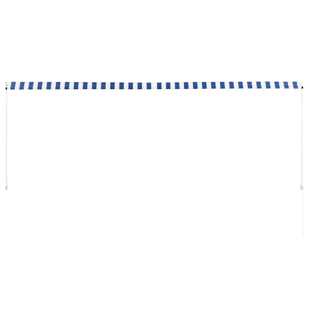 Einziehbare Markise 350 x 150 cm Blau und Weiß