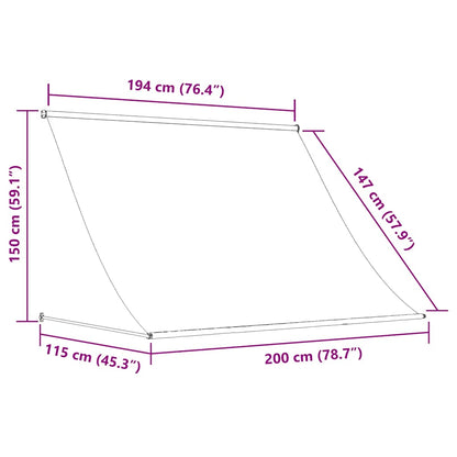 Einziehbare Markise 200×150 cm Creme