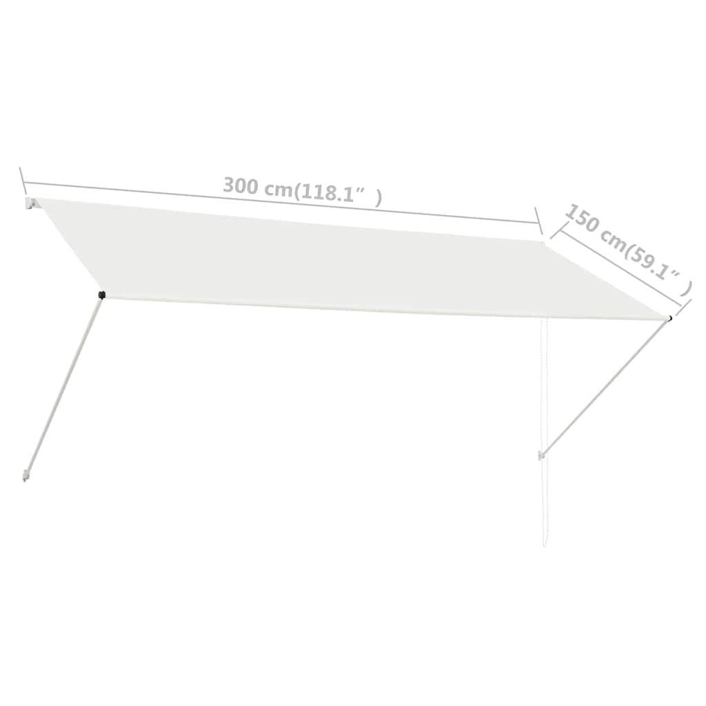 Einziehbare Markise 300×150 cm Creme