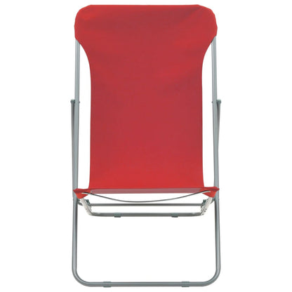 Klappbare Strandstühle 2 Stk. Stahl und Oxford-Gewebe Rot