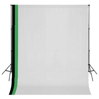 Fotostudio Set 3 Baumwolle-Hintergründe Rahmen verstellbar 3x3m