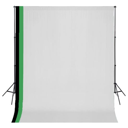Fotostudio Set 3 Baumwolle-Hintergründe Rahmen verstellbar 3x3m