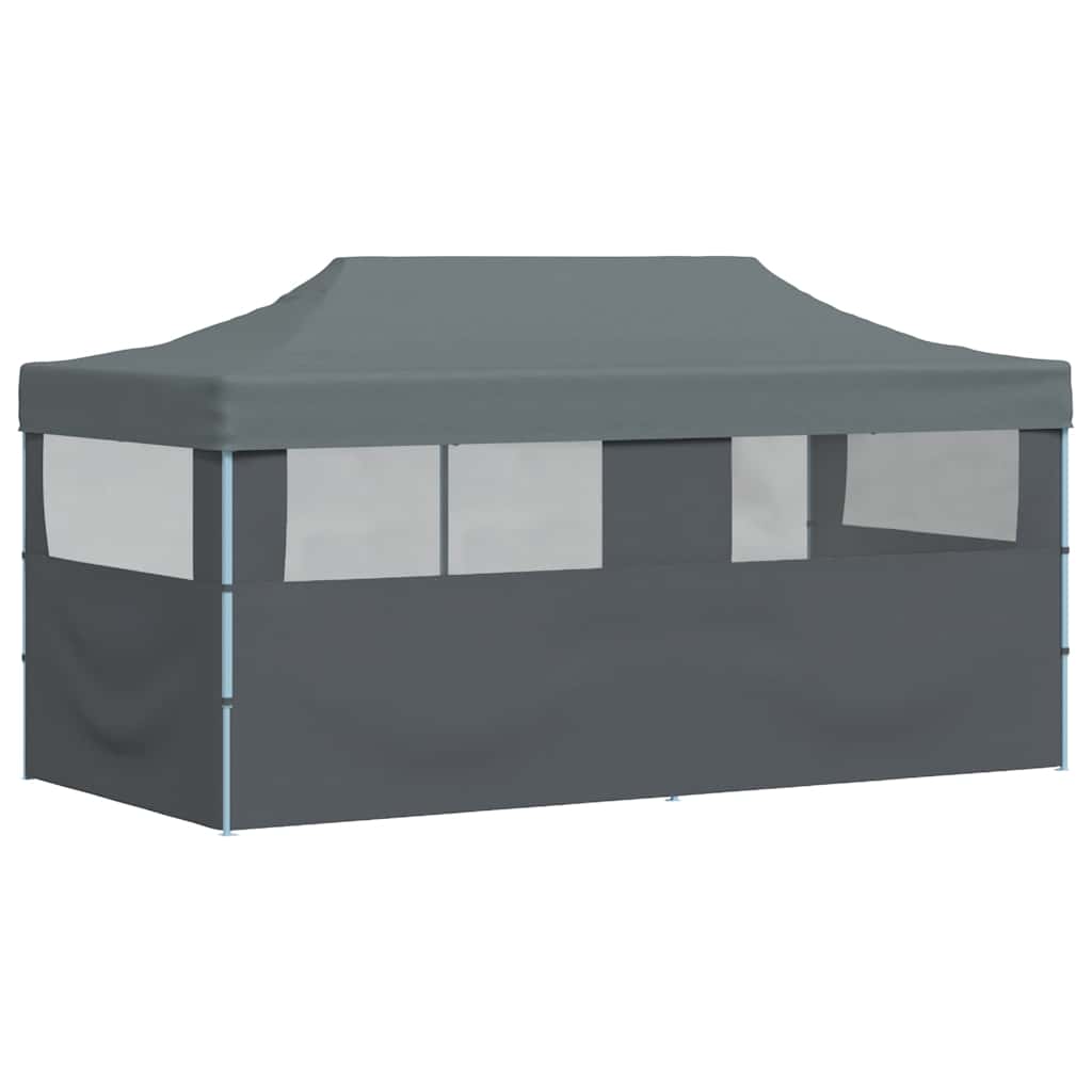 Pop-Up Partyzelt mit Seitenwänden Faltbar 3 x 6 m Anthrazit