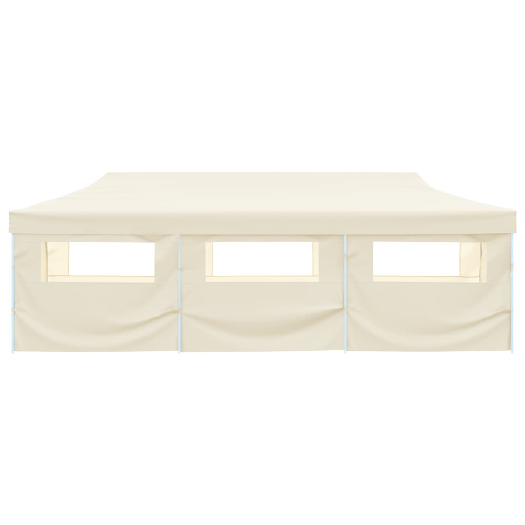 Faltzelt Partyzelt Pop-Up mit 8 Seitenwänden 870x291x315 cm Creme