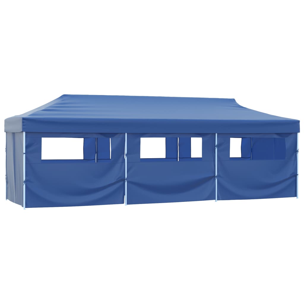 Faltzelt Partyzelt Pop-Up mit 8 Seitenwänden 870x291x315 cm Blau
