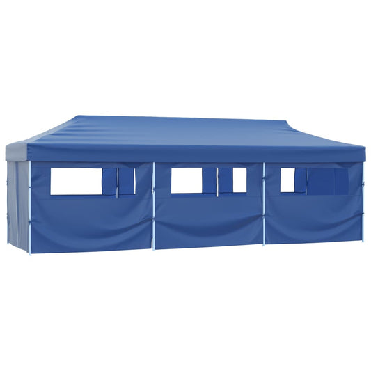 Faltzelt Partyzelt Pop-Up mit 8 Seitenwänden 870x291x315 cm Blau