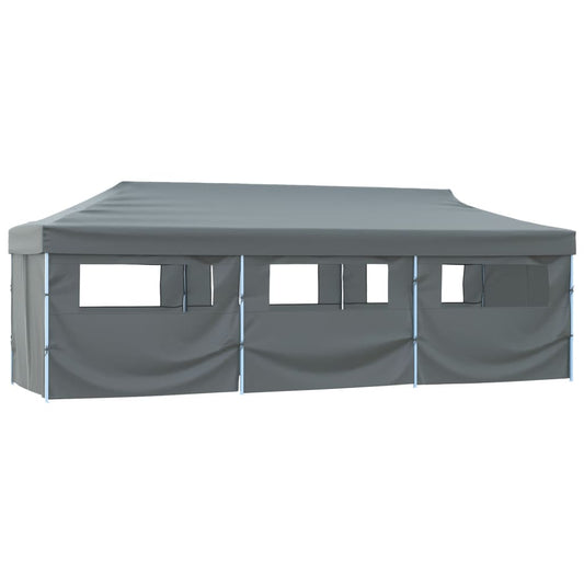 Faltzelt Partyzelt Pop-Up mit 8 Seitenwänden 870x291x315 cm Anthrazit
