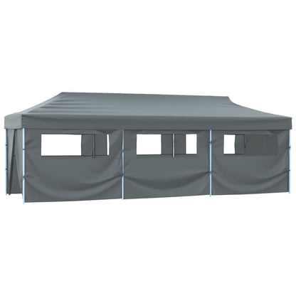 Faltzelt Partyzelt Pop-Up mit 8 Seitenwänden 870x291x315 cm Anthrazit