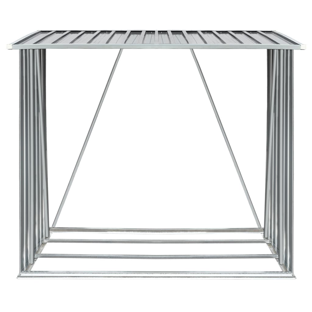 Brennholzlager Verzinkter Stahl 163 x 83 x 154 cm Grau