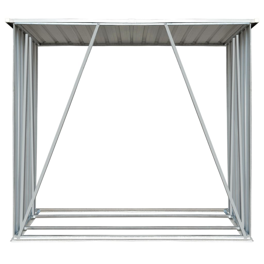 Brennholzlager Verzinkter Stahl 163 x 83 x 154 cm Grau