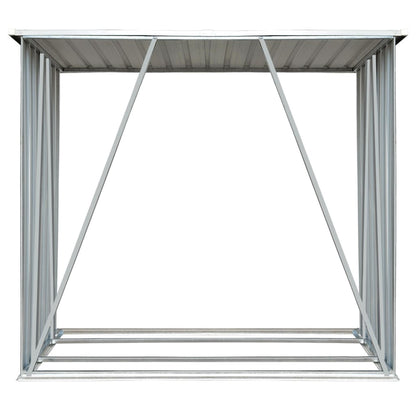 Brennholzlager Verzinkter Stahl 163 x 83 x 154 cm Grau