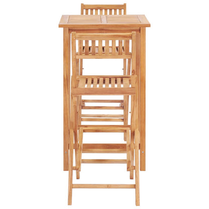 3-tlg. Bar-Set Teak Massivholz