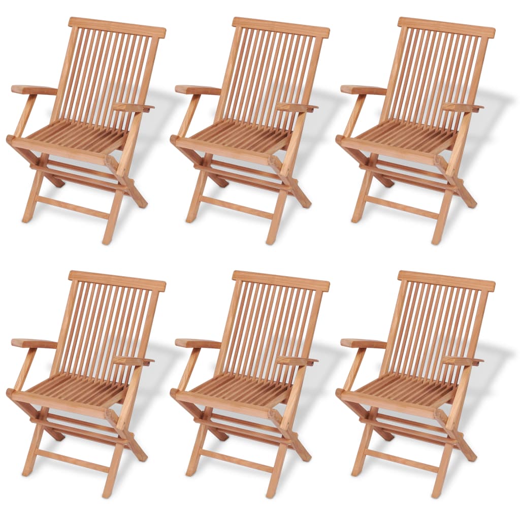 7-tlg. Garten-Essgruppe Teak Massivholz