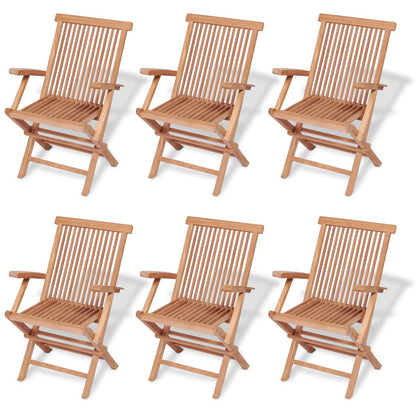 7-tlg. Garten-Essgruppe Teak Massivholz