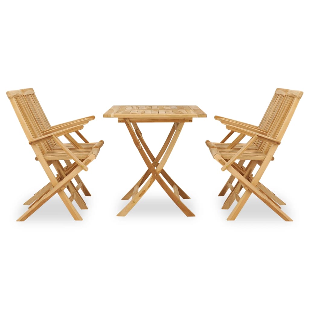 5-tlg. Garten-Essgruppe Teak Massivholz