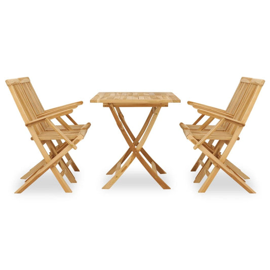 5-tlg. Garten-Essgruppe Teak Massivholz