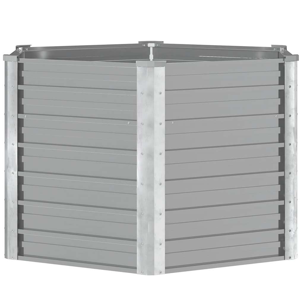Garten-Hochbeet Verzinkter Stahl 129x129x77 cm Grau