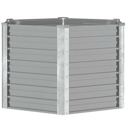 Garten-Hochbeet Verzinkter Stahl 129x129x77 cm Grau