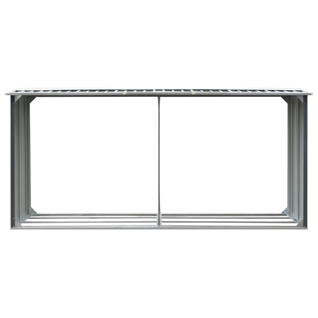 Brennholzlager aus verzinktem Stahl 330 x 92 x 153 cm Grau