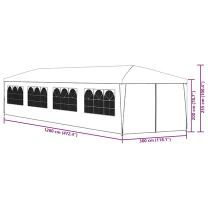 Partyzelt 3x12 m Anthrazit