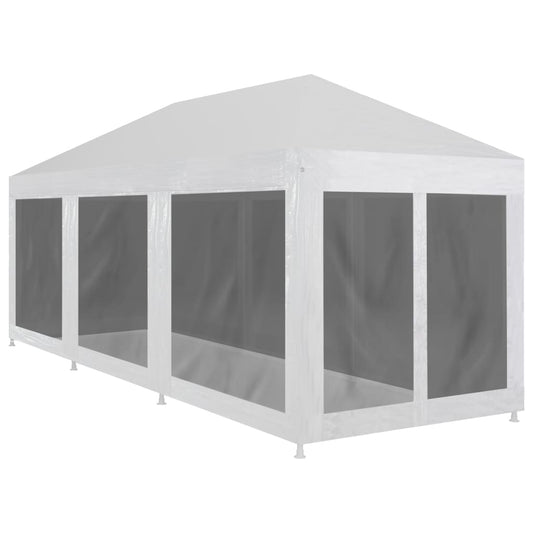 Partyzelt mit 8 Mesh-Seitenwänden 9 x 3 m