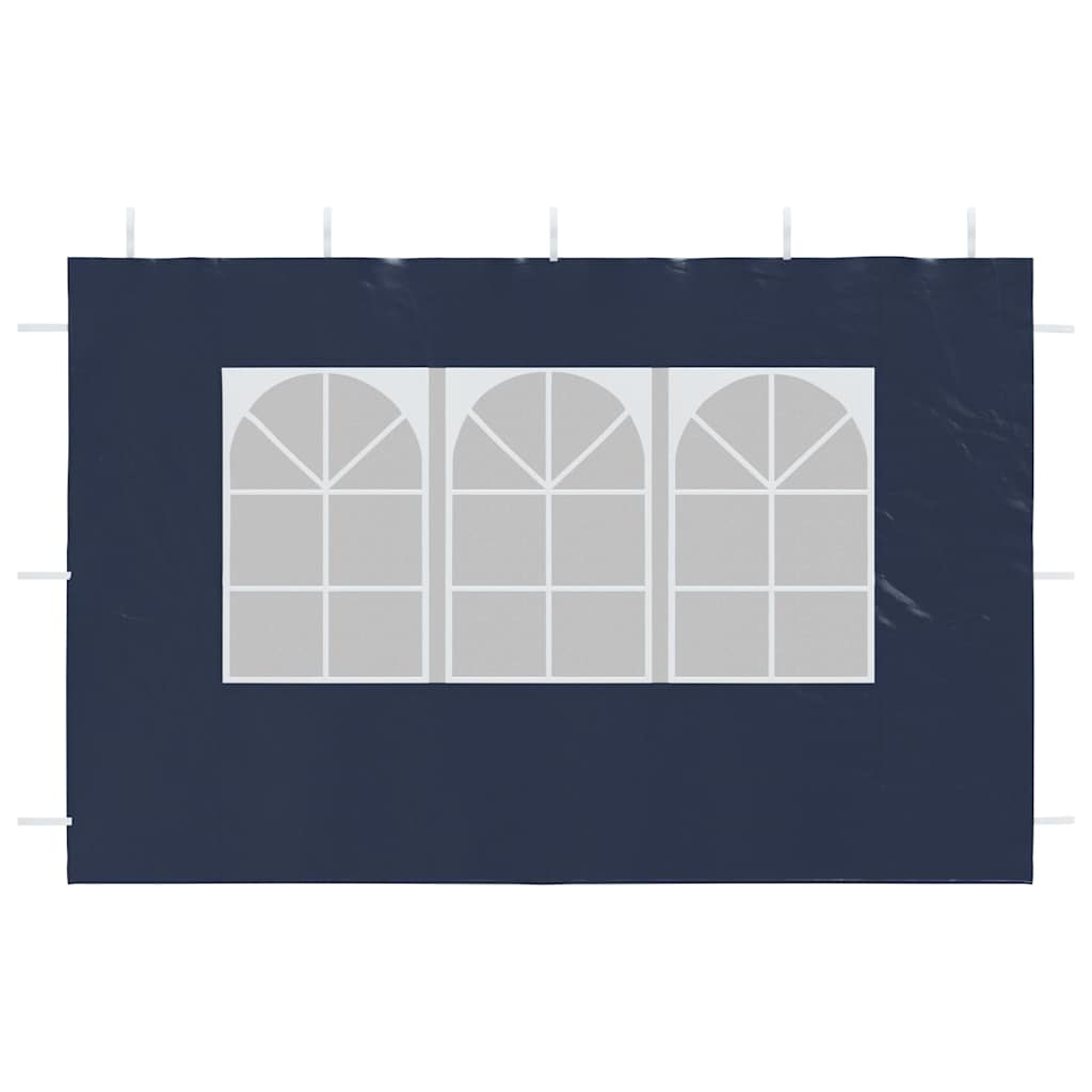 Partyzelt-Seitenwände 2 Stück mit Fenster PE Blau