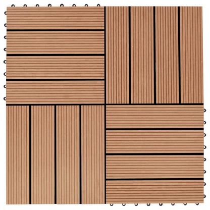 Terrassenfliesen 11 Stück WPC 30 x 30 cm 1 qm Teakholzfarbe