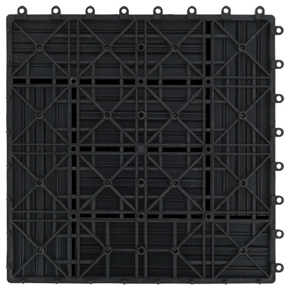 Terrassenfliesen 11 Stück WPC 30 x 30 cm 1 qm Schwarz